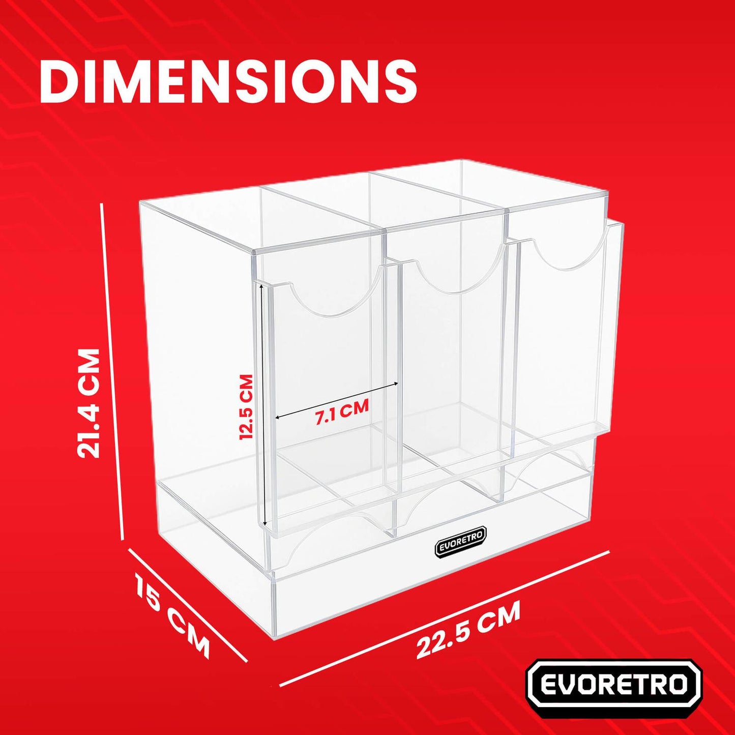 EVORETRO Acrylic Display Stand for Booster  DispenserPacks – Retail Counter Unit with Top Shelf (Online Only)