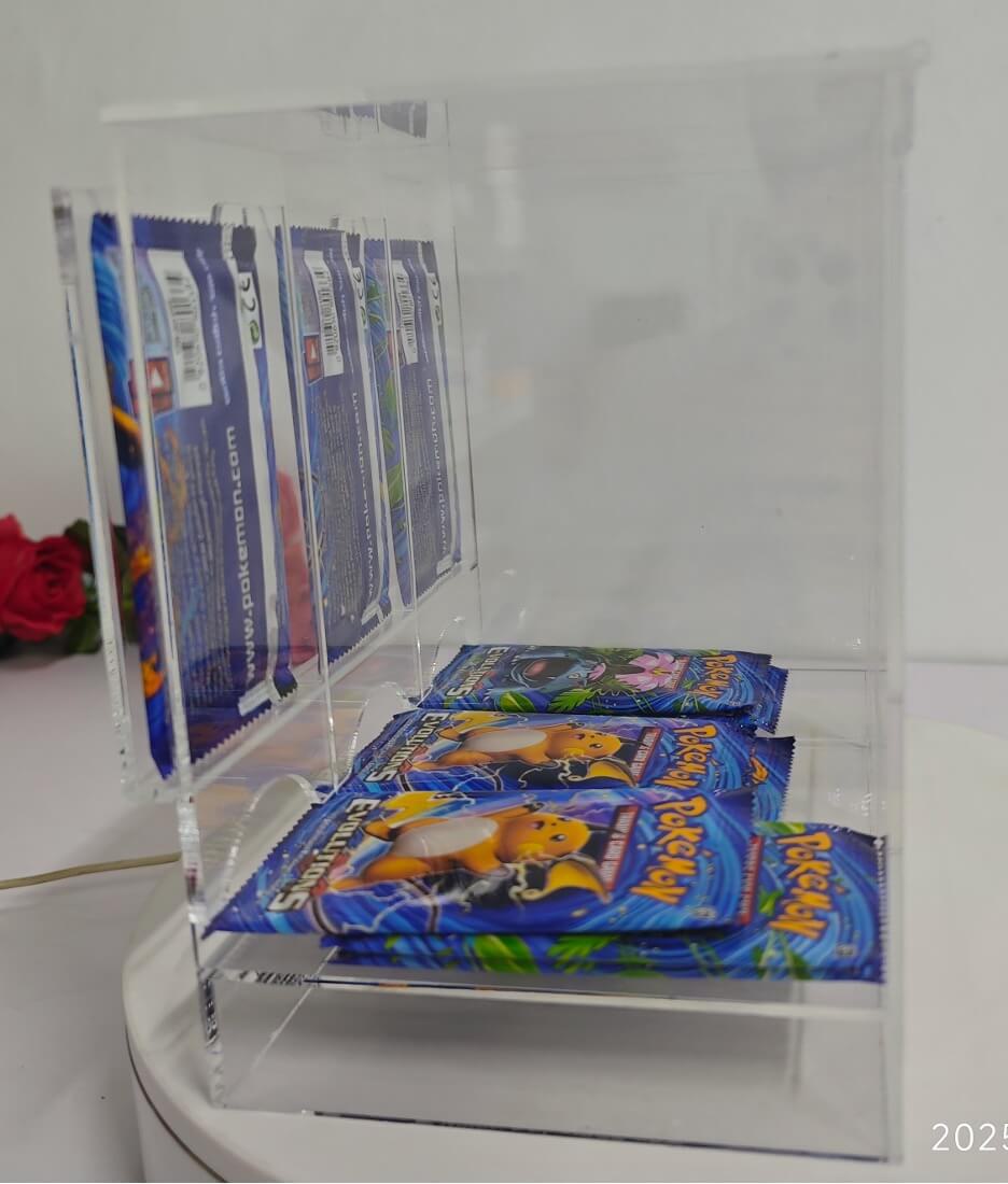 EVORETRO Acrylic Display Stand for Booster  DispenserPacks – Retail Counter Unit with Top Shelf (Online Only)