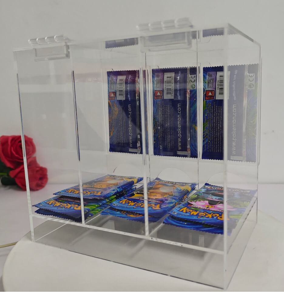 EVORETRO Acrylic Display Stand for Booster  DispenserPacks – Retail Counter Unit with Top Shelf (Online Only)