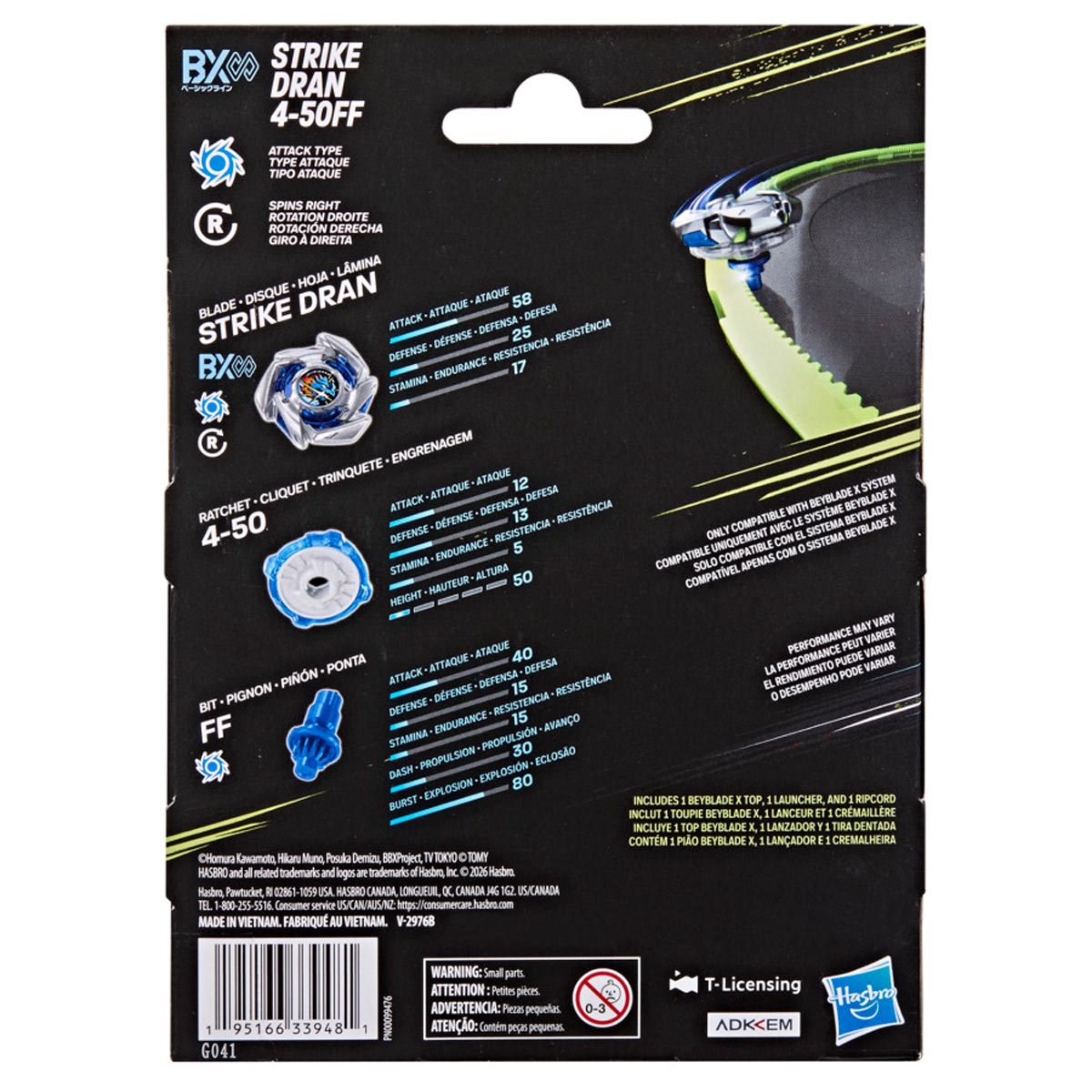 Hasbro Beyblade X Strike Dran 4-50FF BX Infinity Starter Pack — packaging (back)