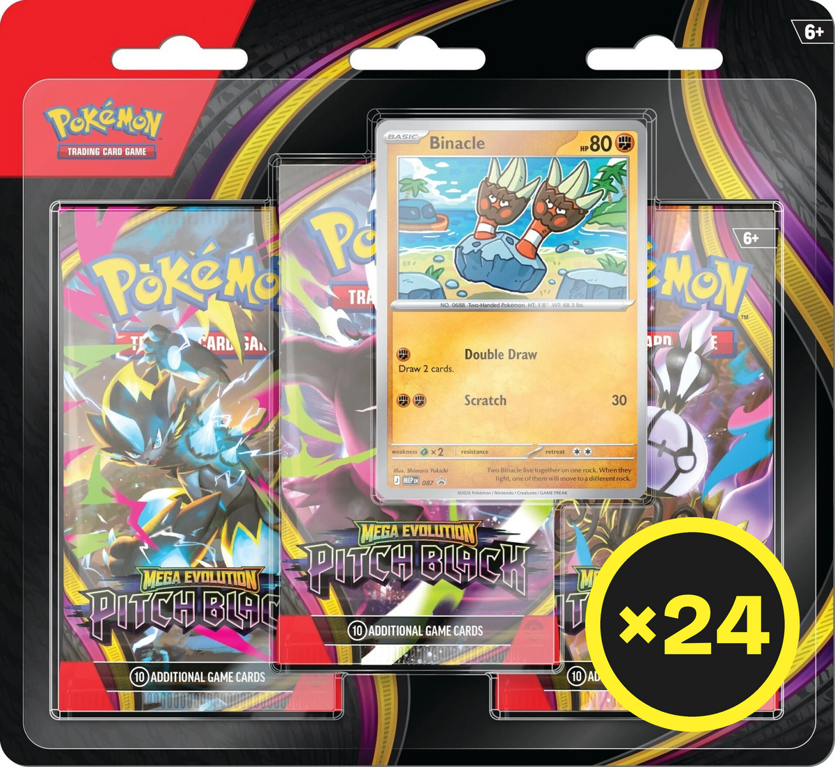Pokémon TCG - Mega Evolution - Pitch Black - 3 Packs Blister