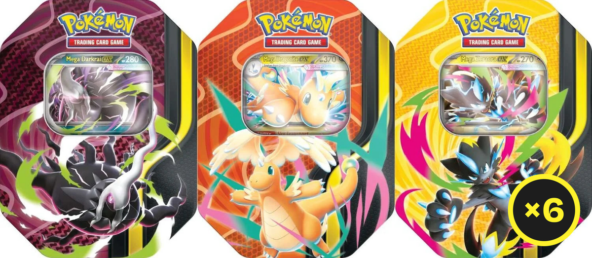[PREORDER] Pokémon TCG - Mega Evolution - Mega Forces Tin Bundle of 3 - 2026-08-28