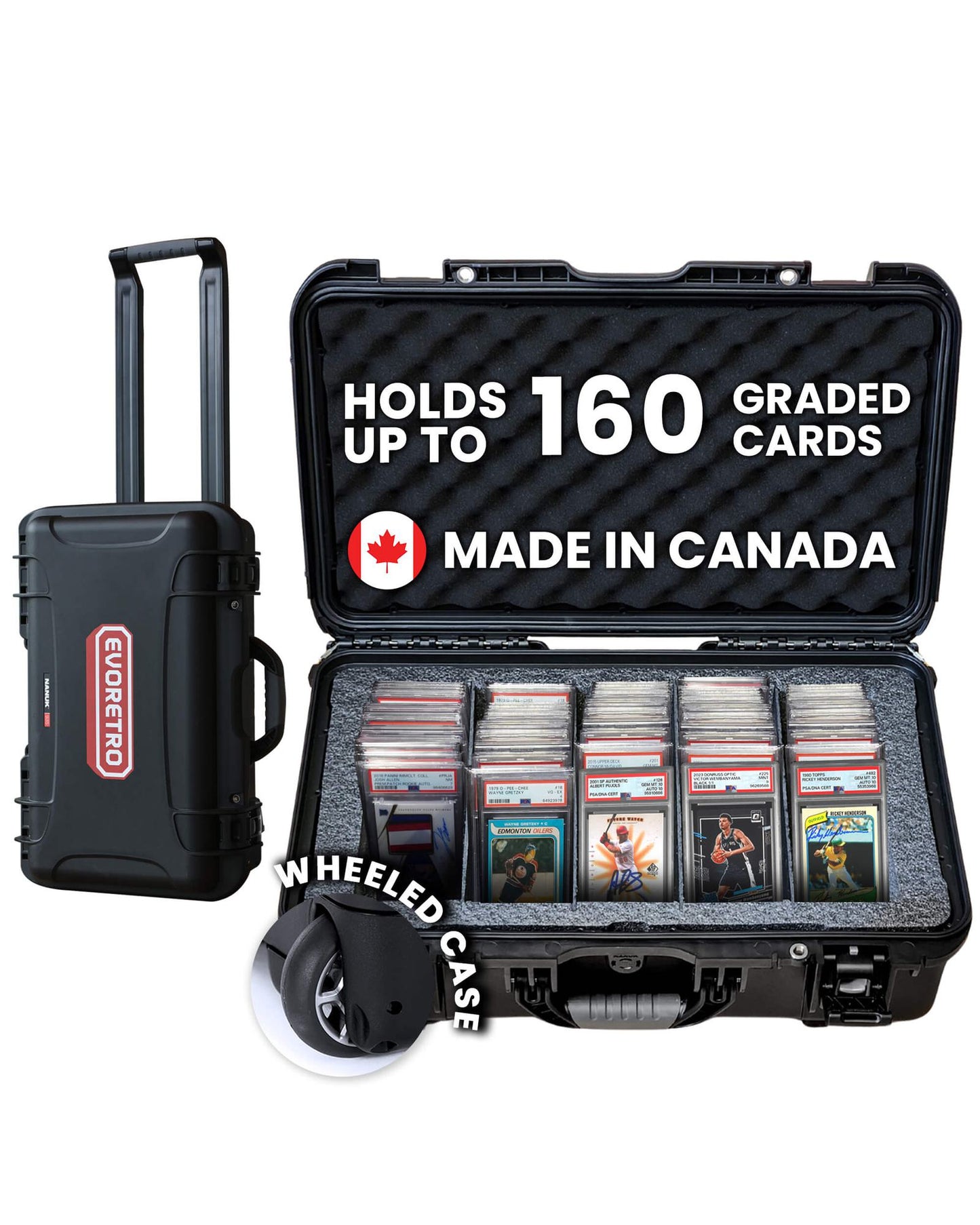 EVORETRO Waterproof Wheeled Card Case - Holds 160 Graded Slabs (Online Only)