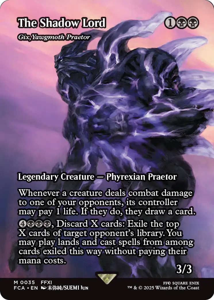 The Shadow Lord - Gix, Yawgmoth Praetor (Showcase) (FCA-035) (Borderless) [FINAL FANTASY: Through the Ages]