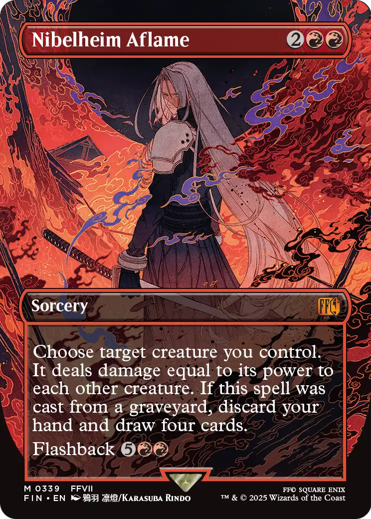 Nibelheim Aflame (Borderless) (FIN-339) [FINAL FANTASY] Foil
