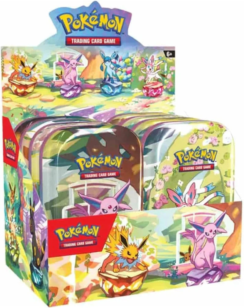 Pokémon TCG - Scarlet & Violet - Prismatic Evolutions - Sealed Case of 4 Mini Tin Display (Non Wrap Version)