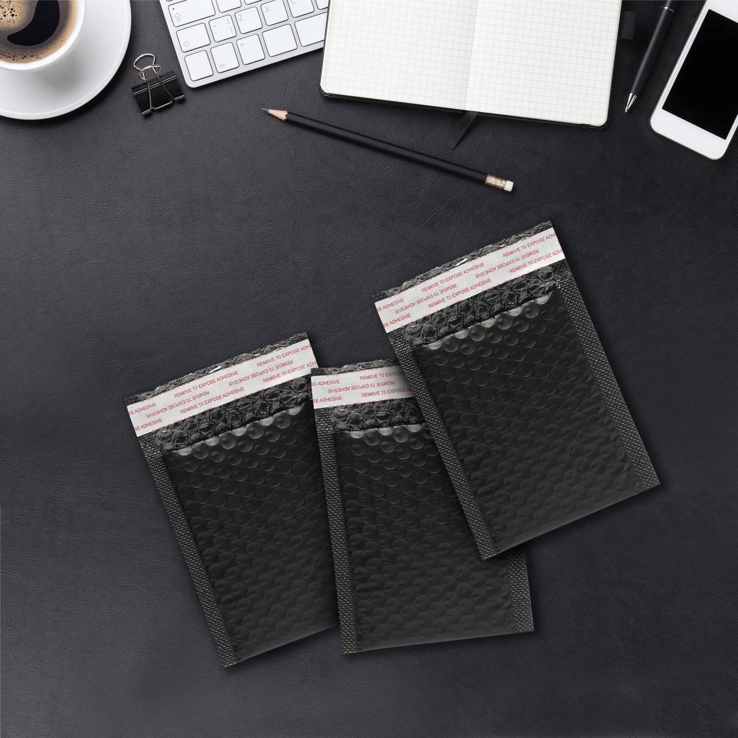50x EVORETRO Poly Bubble Mailers  4x6" – Black Protective Shipping Envelopes (Online Only)
