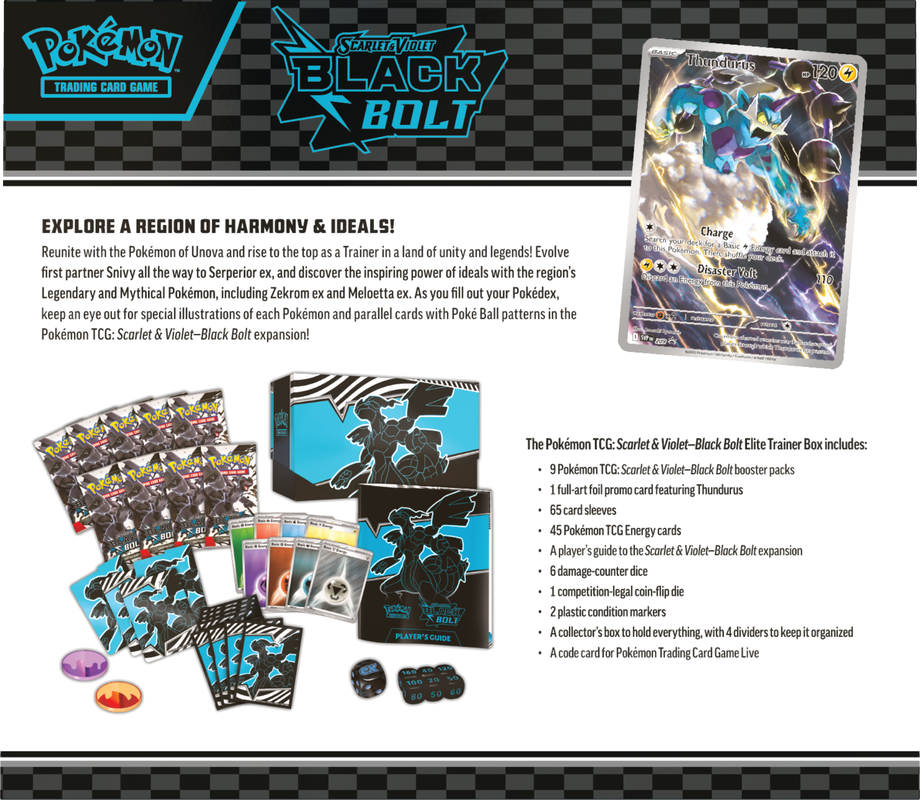 Pokémon - Scarlet & Violet - Black Bolt - Elite Trainer Box