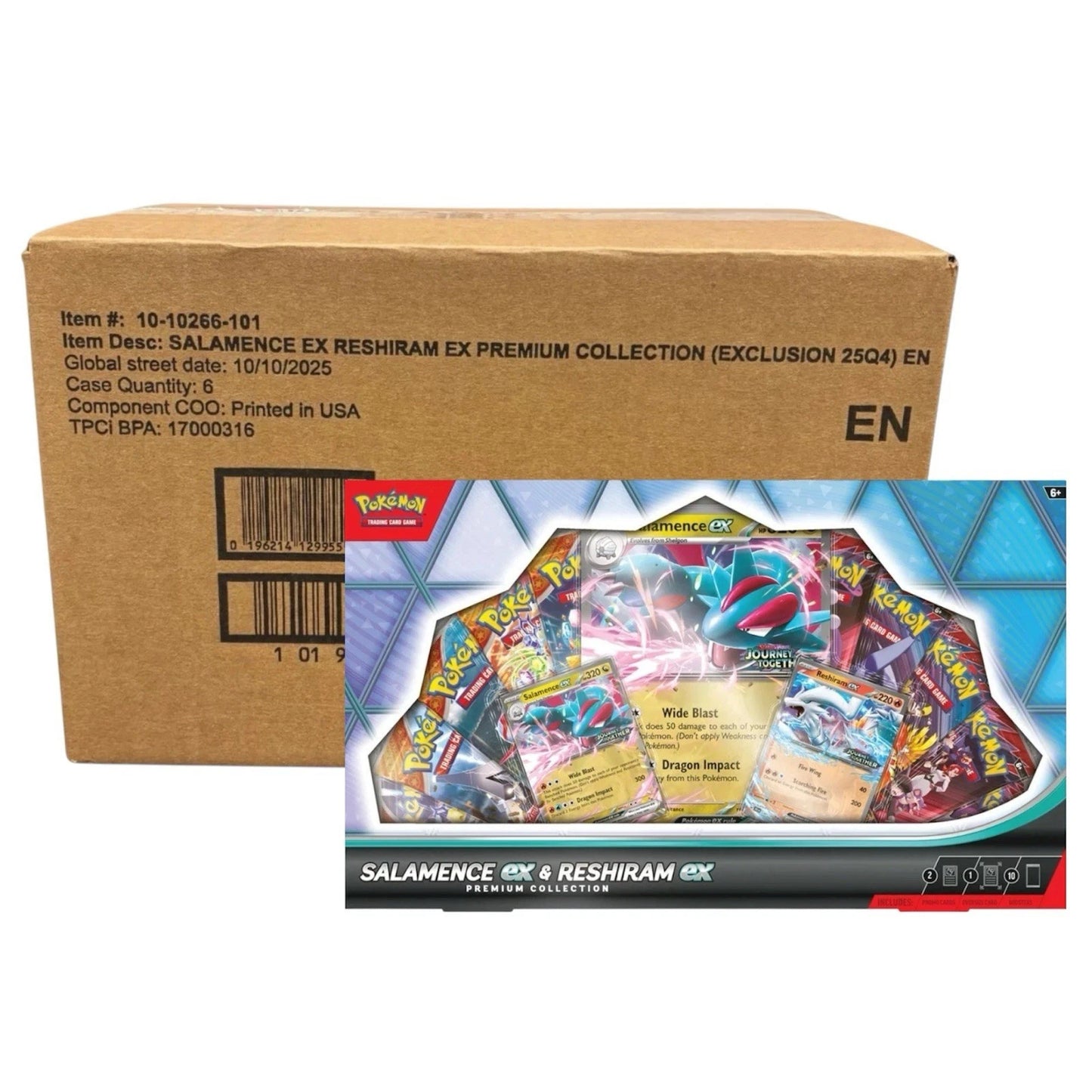 Pokémon TCG - Scarlet & Violet - Salamence ex & Reshiram ex Premium Collection Sealed Case of 6