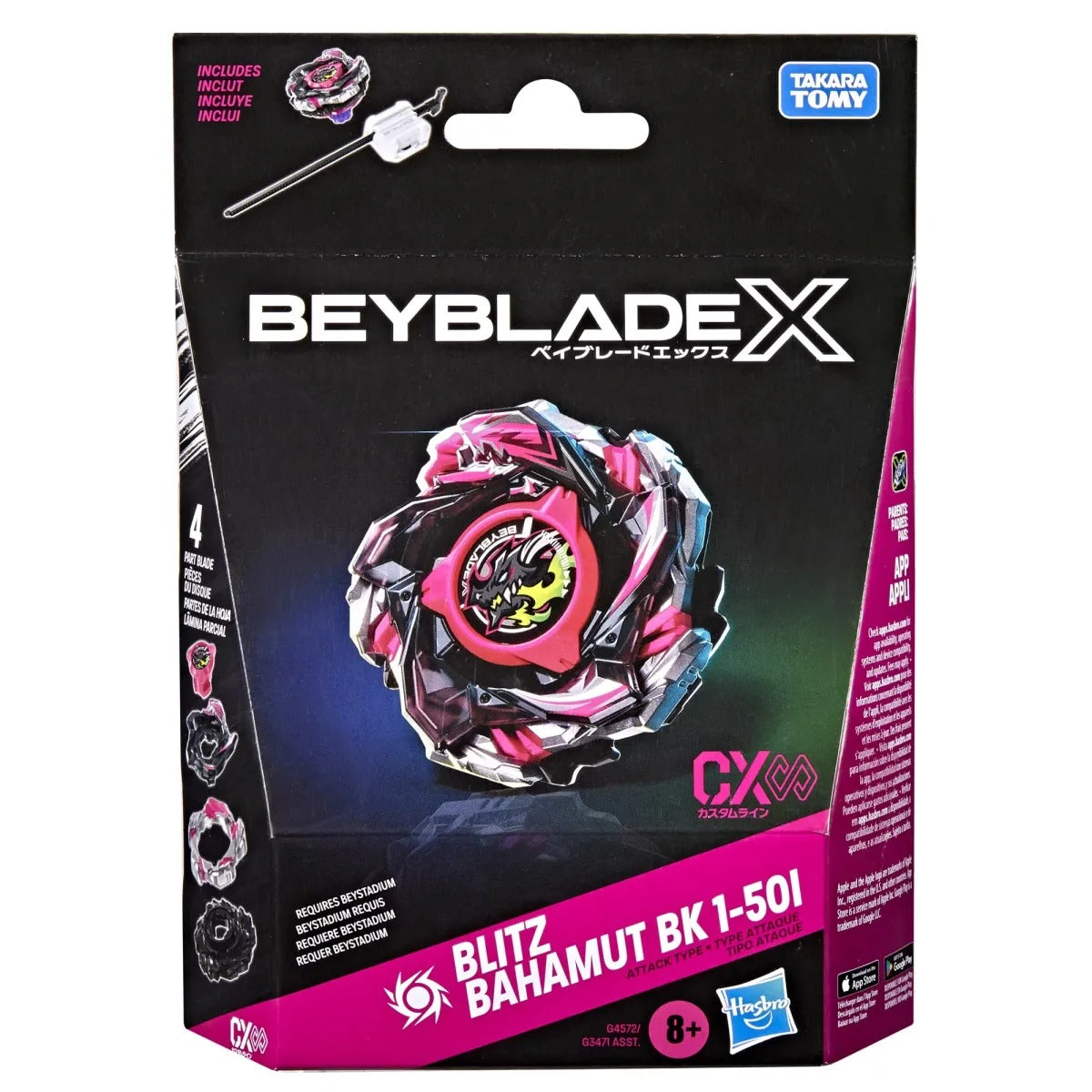 Hasbro Beyblade X Blitz Bahamut BK 1-50I — sealed retail packaging
