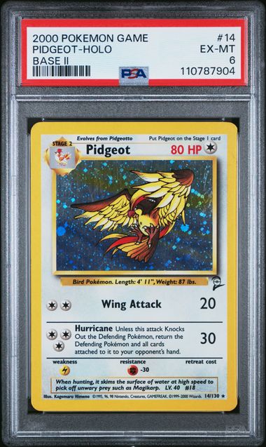 PSA 6 2000 POKEMON GAME BASE II #14 PIDGEOT-HOLO BASE II