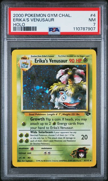 PSA 7 2000 POKEMON GYM CHALLENGE #4 ERIKA'S VENUSAUR HOLO