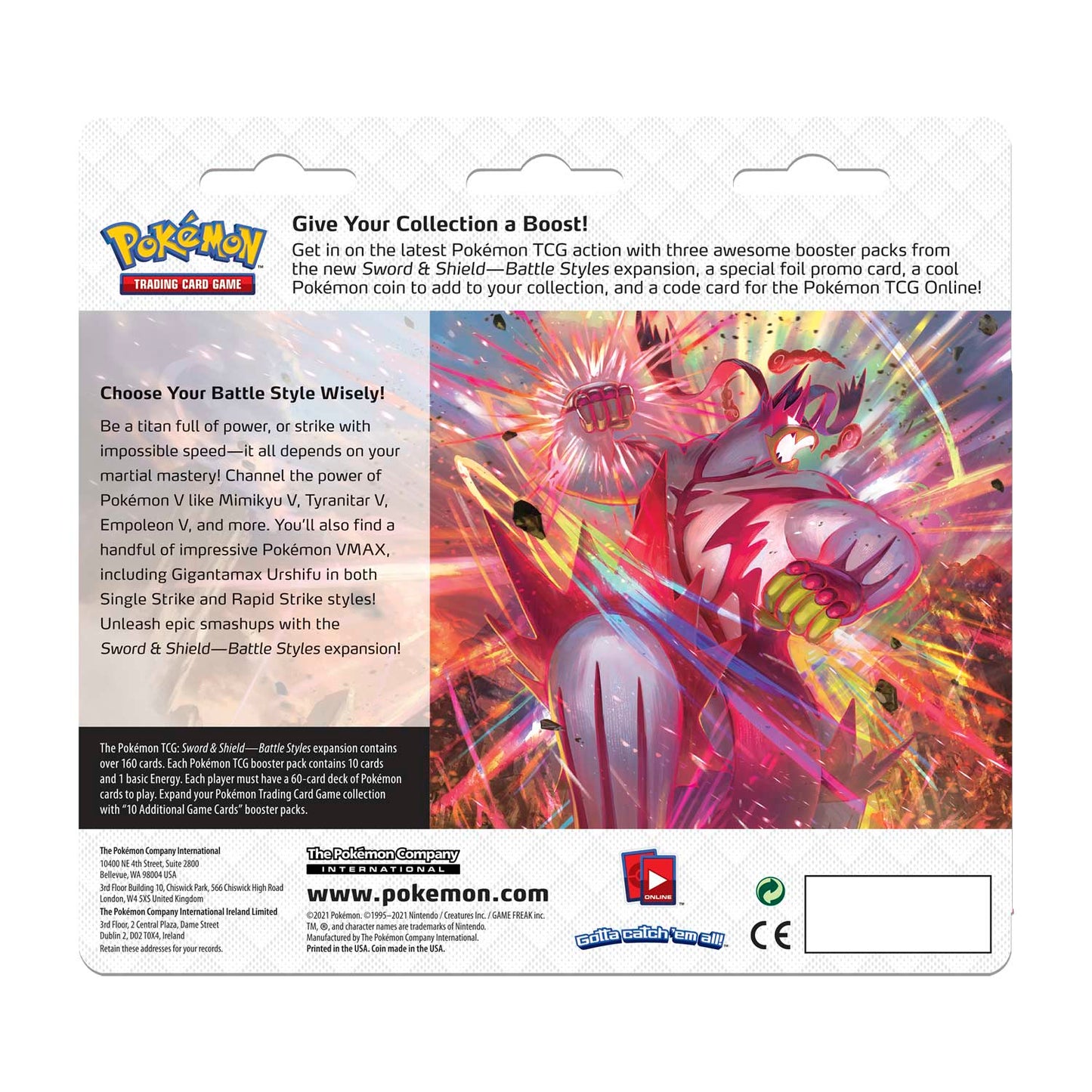 Pokémon TCG:Sword & Shield-Battle Styles 3 Booster Packs, Coin & Eevee Promo Card